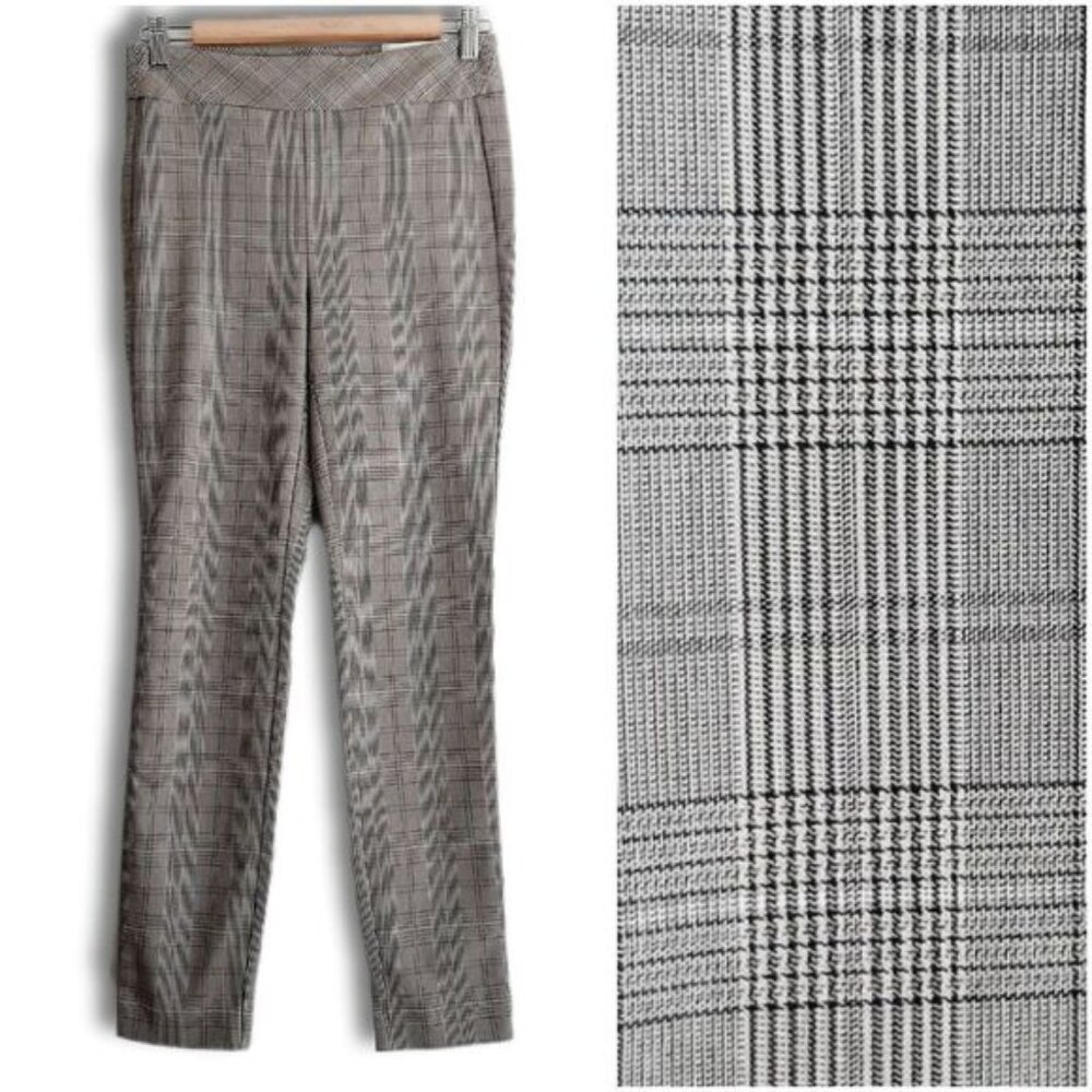 CAMBER & GRACE Ankle Legging Slim Leg Pull-on Stretch Grey Plaid Pants Sz S